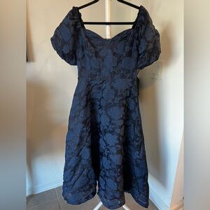 Flying Tomato Navy Textured Fabric